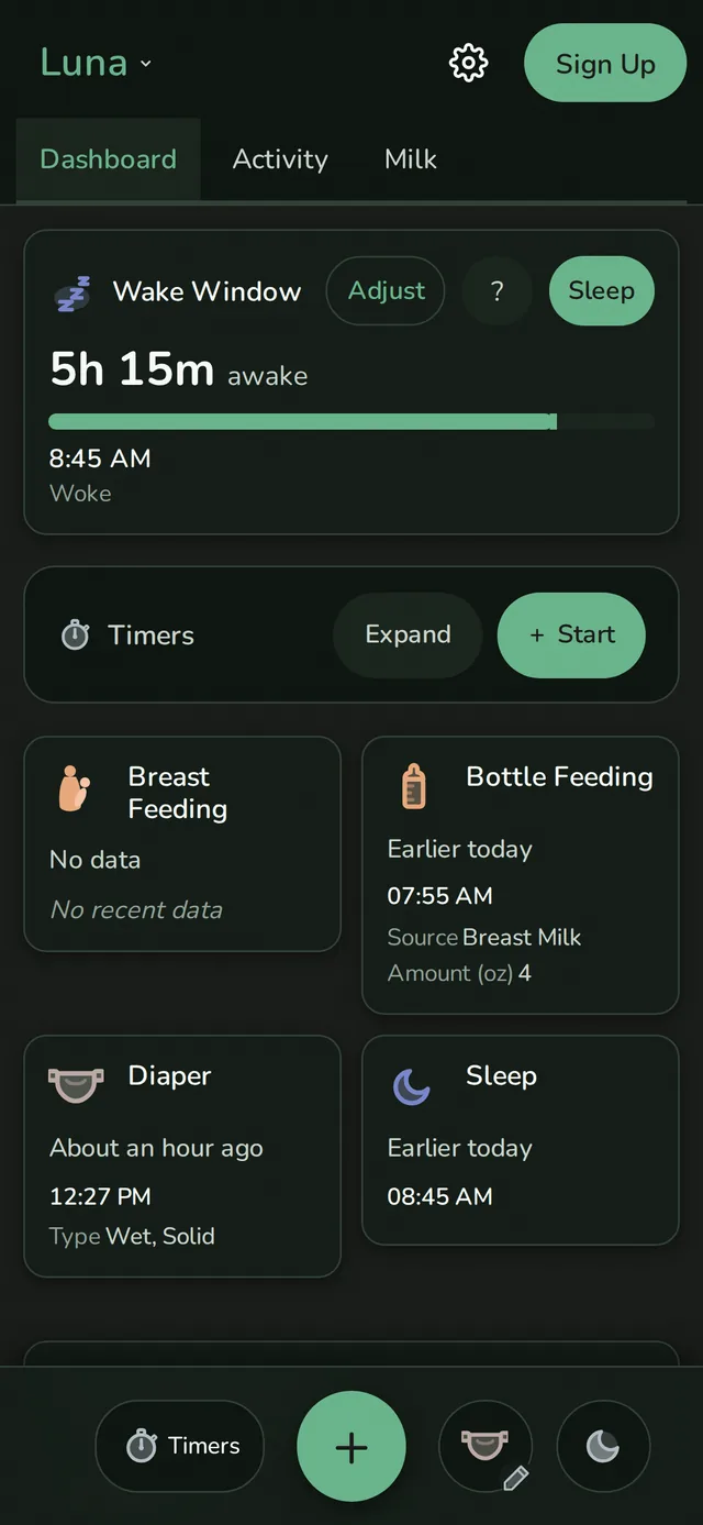 Calm Mode dashboard: vague elapsed times, no warning borders, predictions hidden