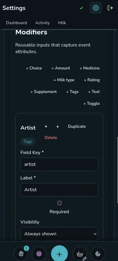 Adding an Artist tags field to a custom Music event in Rhythm